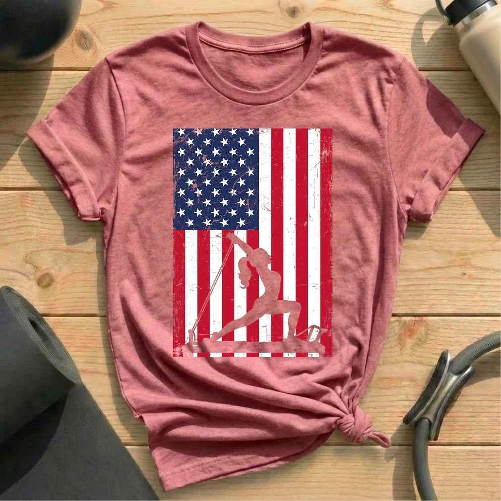 American Flag Pilates T-shirt