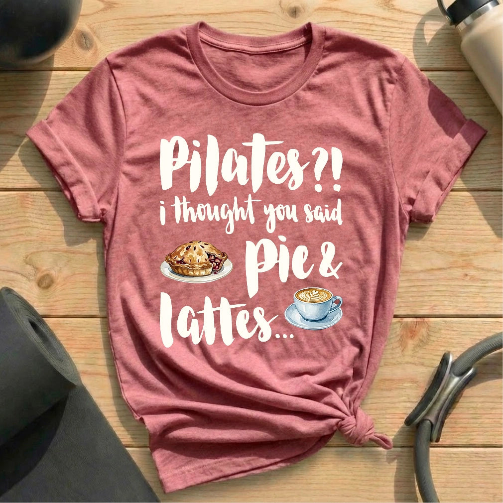 Pie And Lattes T-shirt - in MindCloth Pilates Tshirt Collection