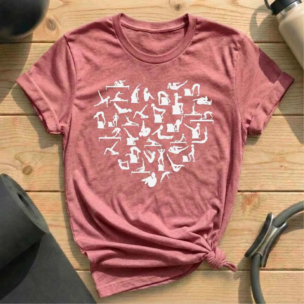 Pilates Poses Heart T-shirt