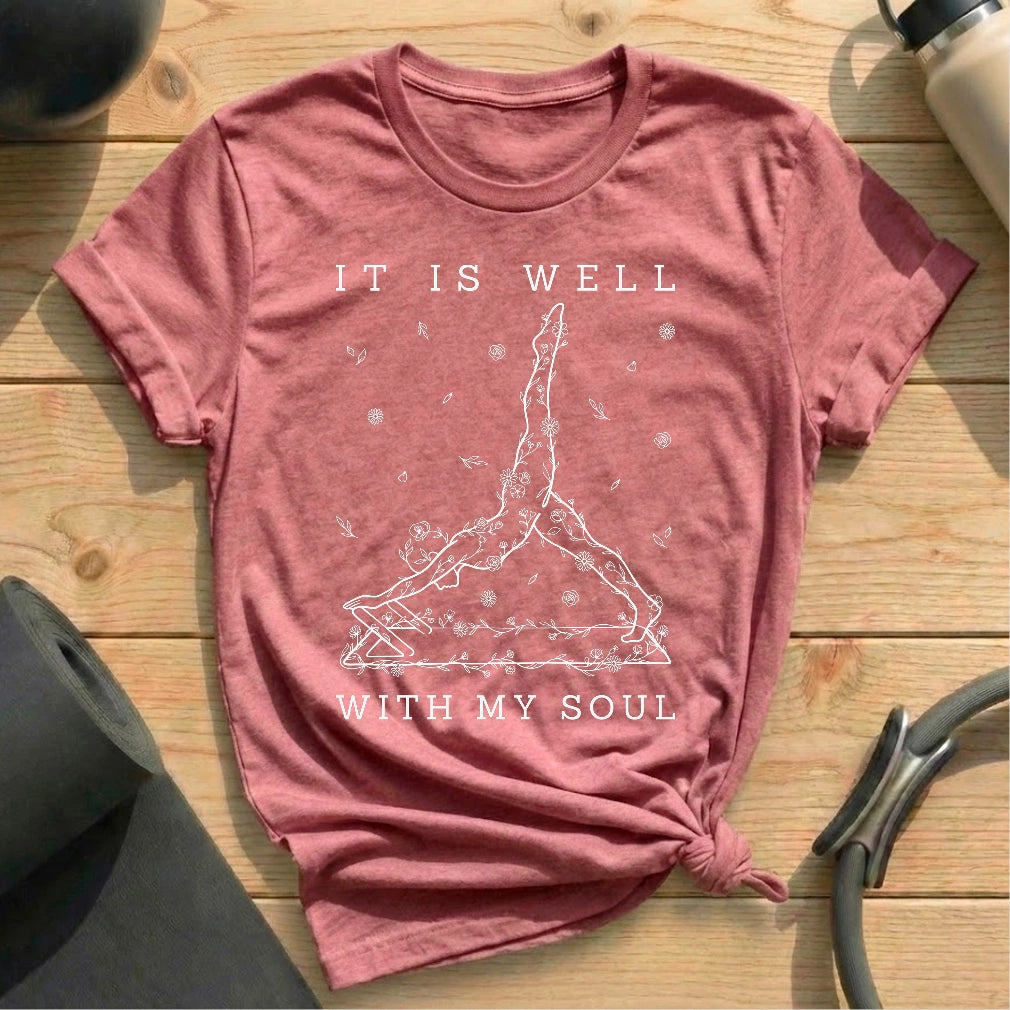 Well With My Soul T-shirt - in MindCloth Pilates Tshirt Collection