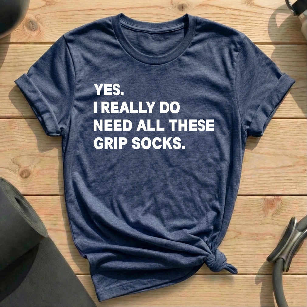 All These Grip Socks T-shirt - in MindCloth Pilates Tshirt Collection