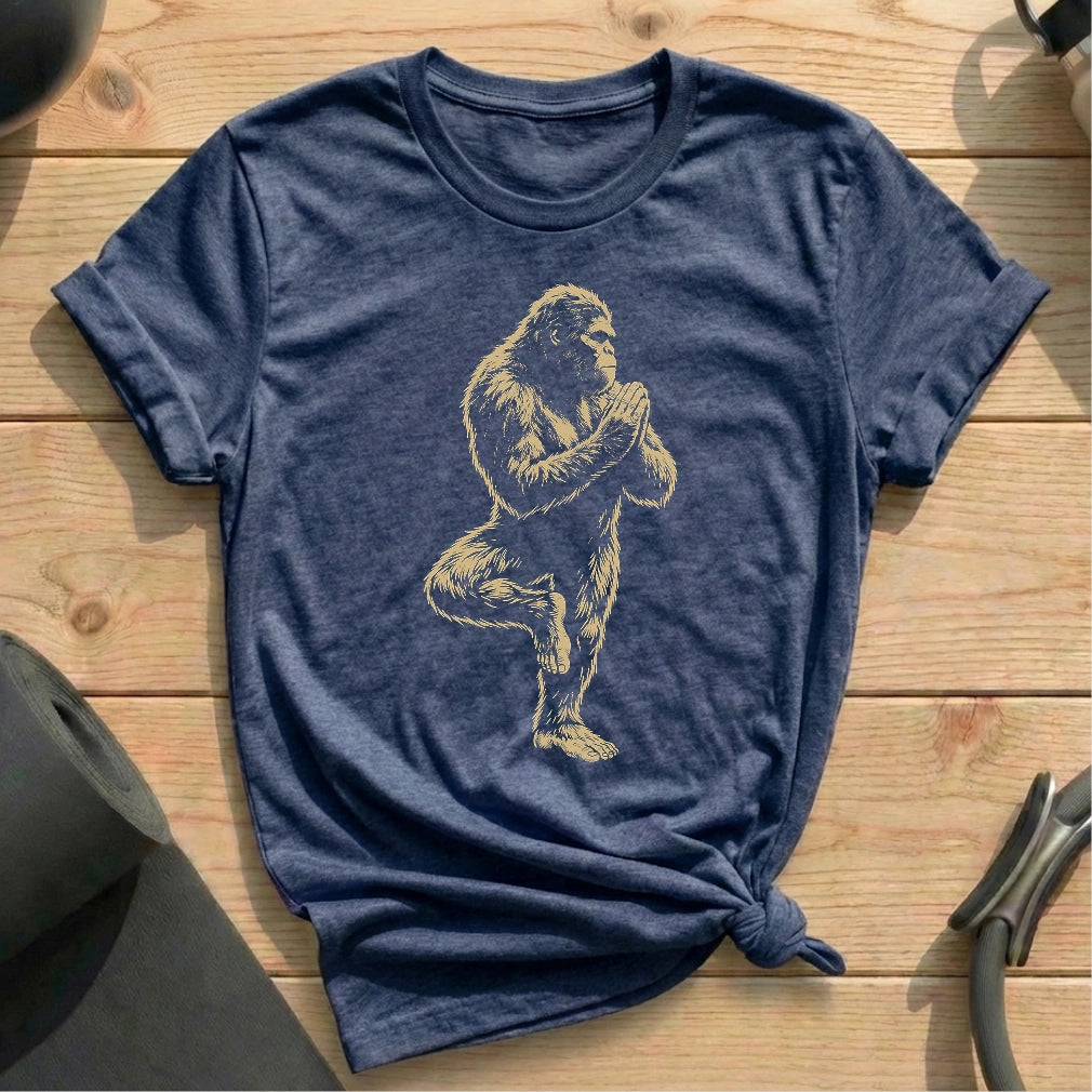 Bigfoot Meditate Retro T-shirt
