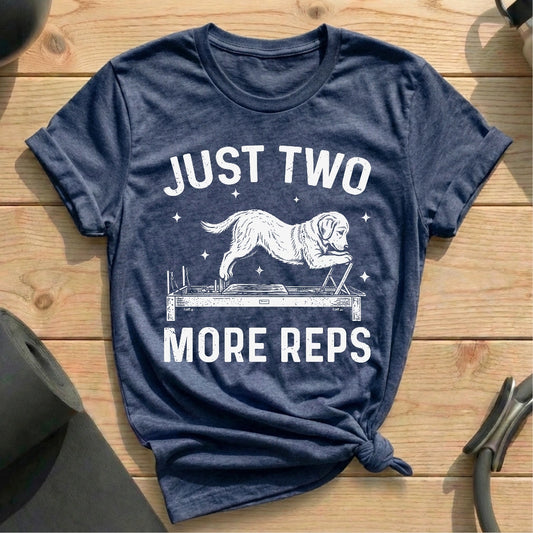 Dog Just Two More Reps T-shirt - in MindCloth Pilates Tshirt Collection