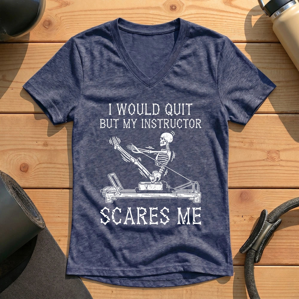 Instructor Scares Me Lady V-neck