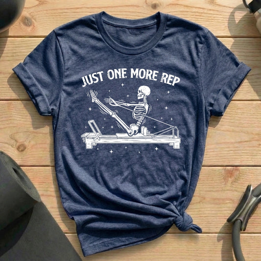 Just One More Rep Heather Navy T-shirt in MindCloth Pilates Tshirt Collection