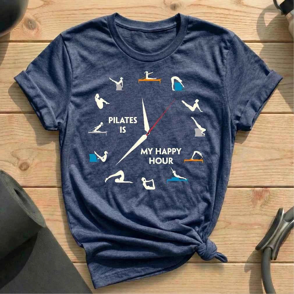 Pilates Happy Hour Clock T-shirt