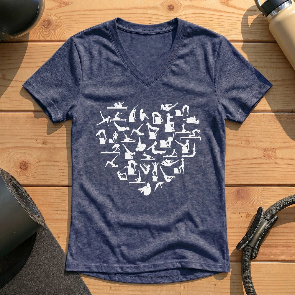 Pilates Poses Heart Lady V-neck