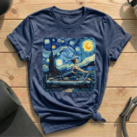 Starry Night Pilates T-shirt - in MindCloth Pilates Tshirt Collection