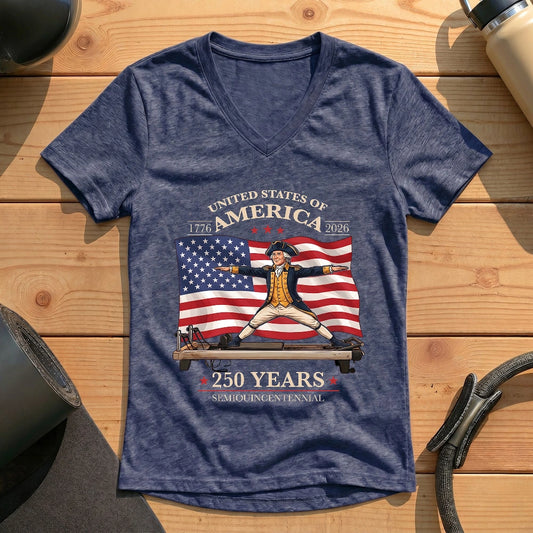 Washington 250th USA Lady V-neck