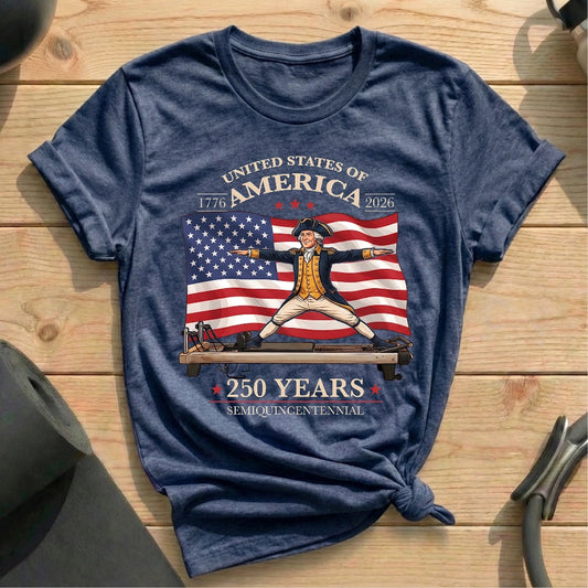 Washington 250th USA T-shirt - in MindCloth Pilates Tshirt Collection