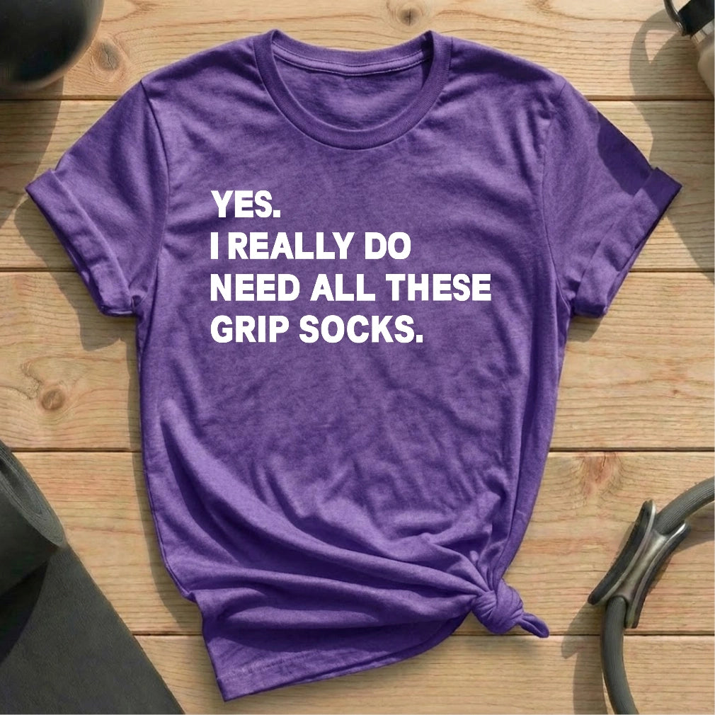 All These Grip Socks T-shirt - in MindCloth Pilates Tshirt Collection