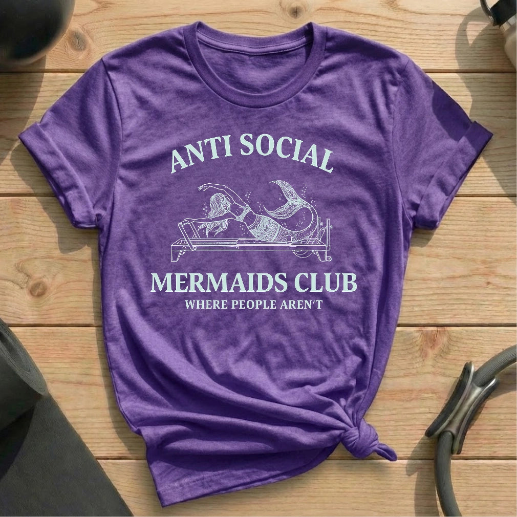 Anti Social Mermaid Club T-shirt - in MindCloth Pilates Tshirt Collection
