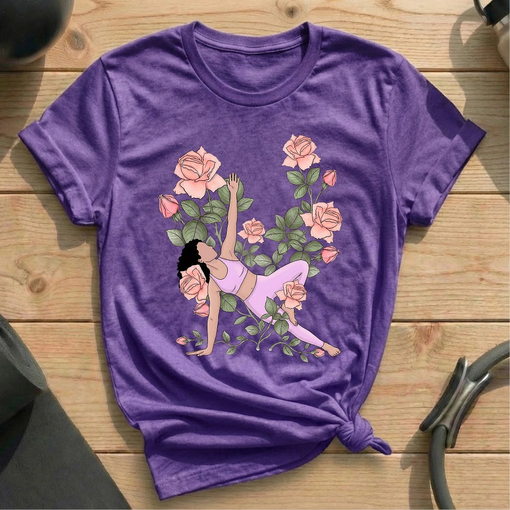 Flower Bend T-shirt - in MindCloth Pilates Tshirt Collection