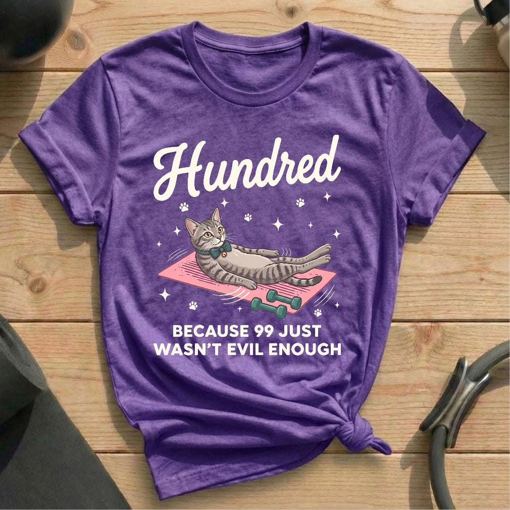 Hundred Kitty T-shirt - in MindCloth Pilates Tshirt Collection