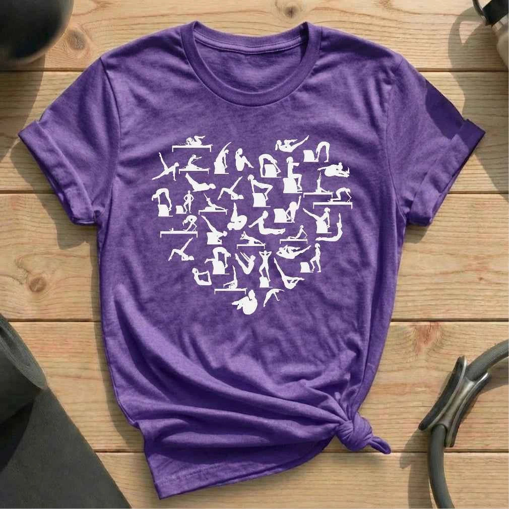 Pilates Poses Heart T-shirt