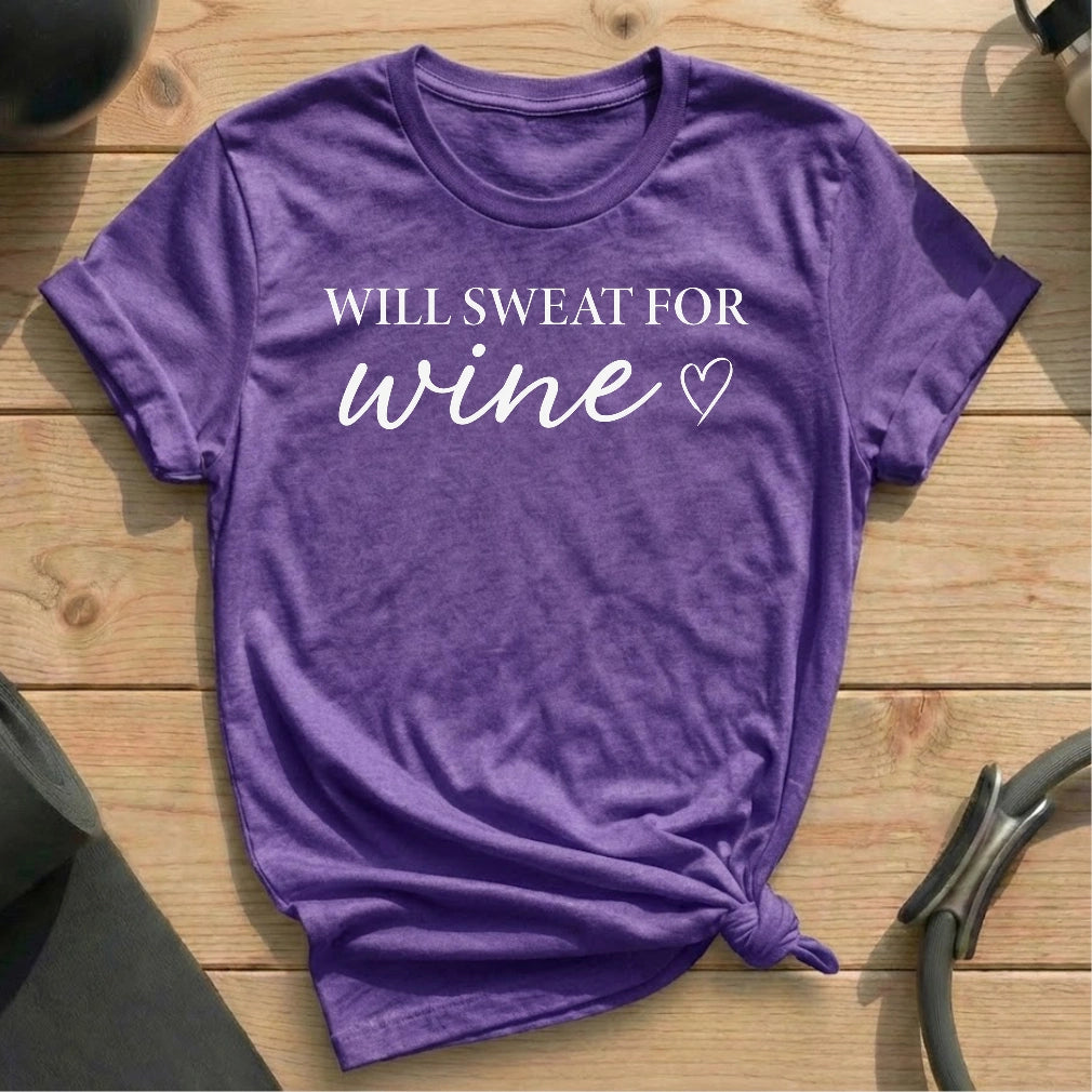 Sweat For Wine T-shirt - in MindCloth Pilates Tshirt Collection