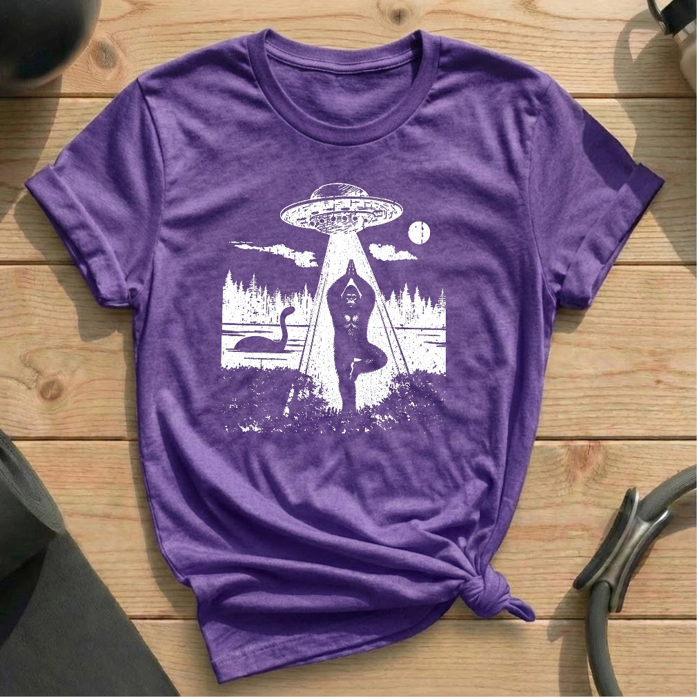 UFO Bigfoot Yoga T-shirt