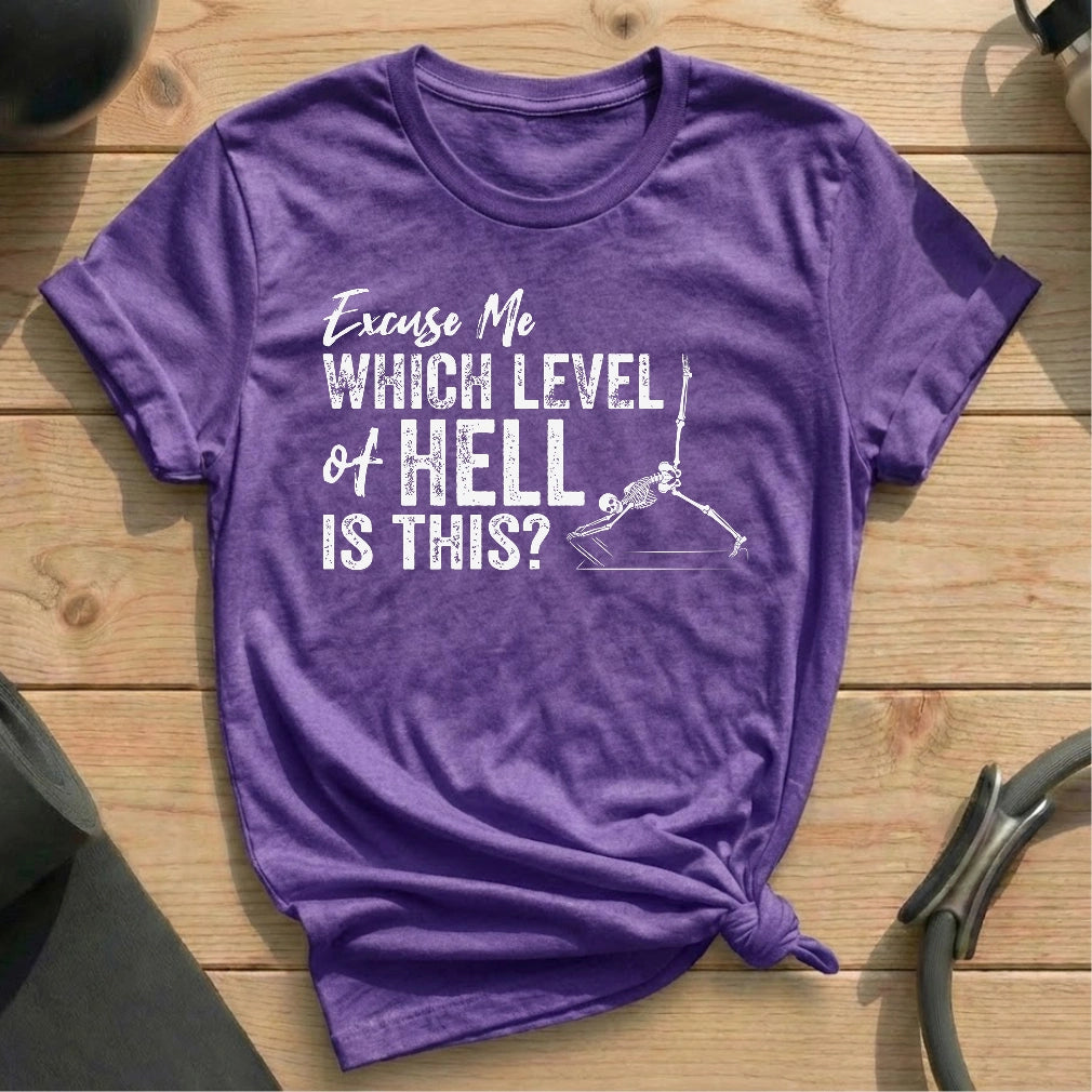 Which Level Of Hell T-shirt - in MindCloth Pilates Tshirt Collection