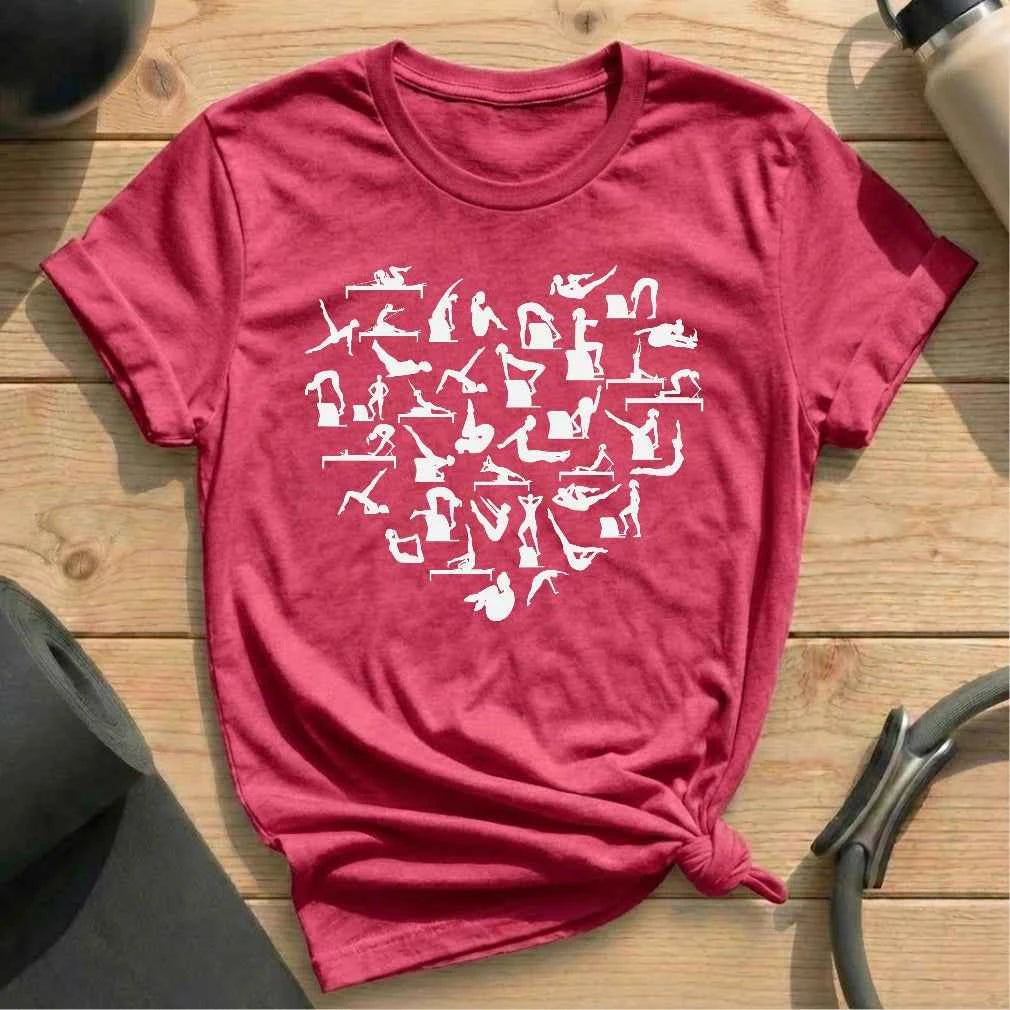 Pilates Poses Heart T-shirt