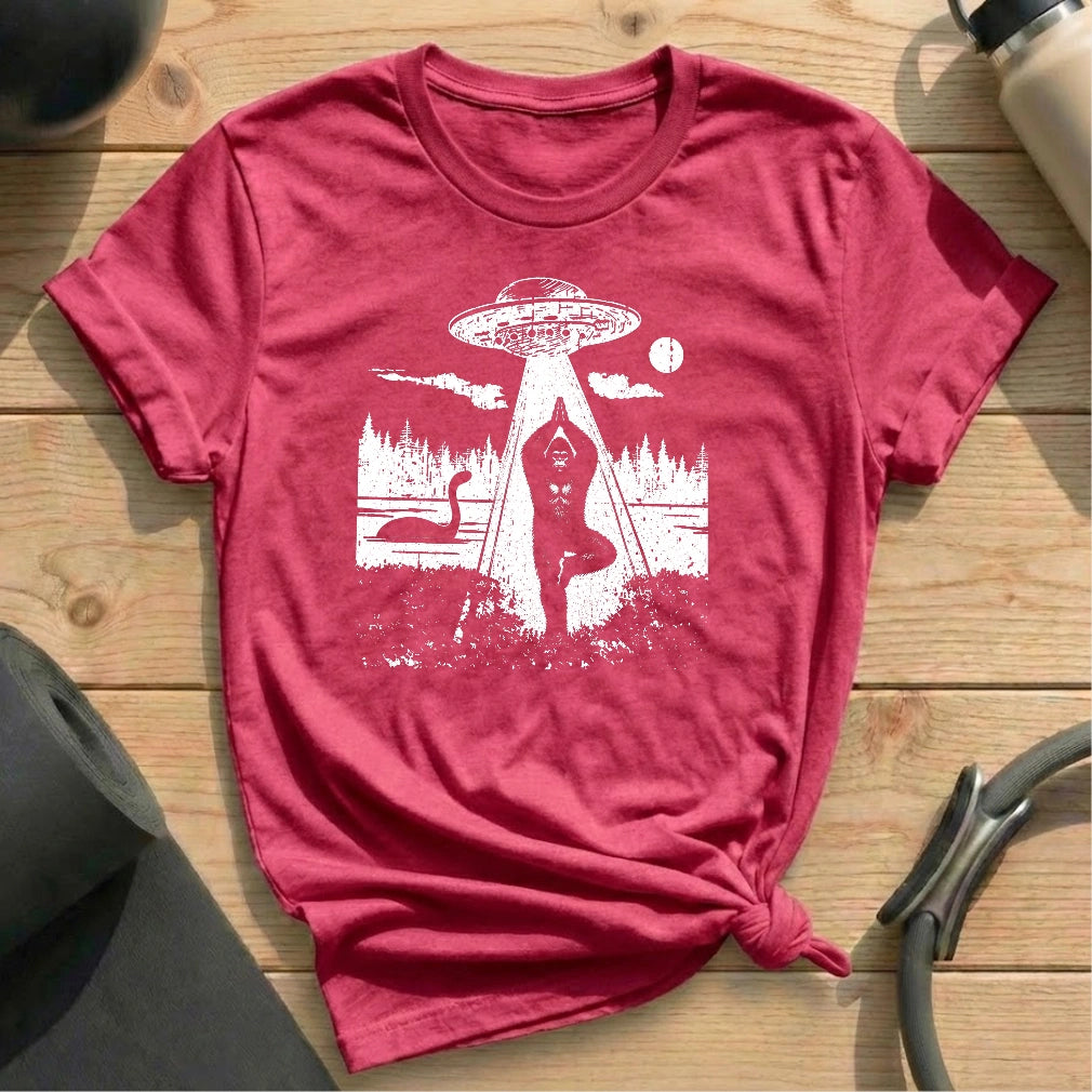 UFO Bigfoot Yoga T-shirt