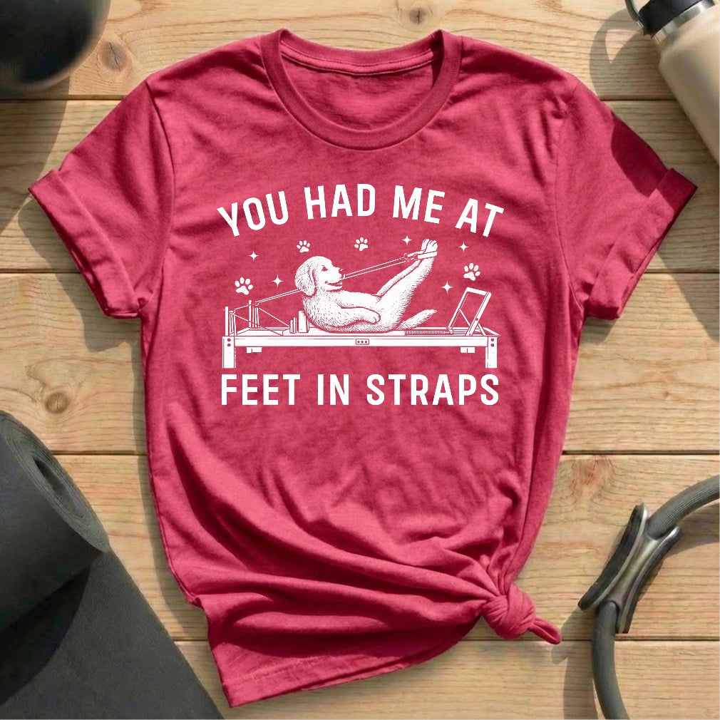 Dog Feet In Straps T-shirt - in MindCloth Pilates Tshirt Collection