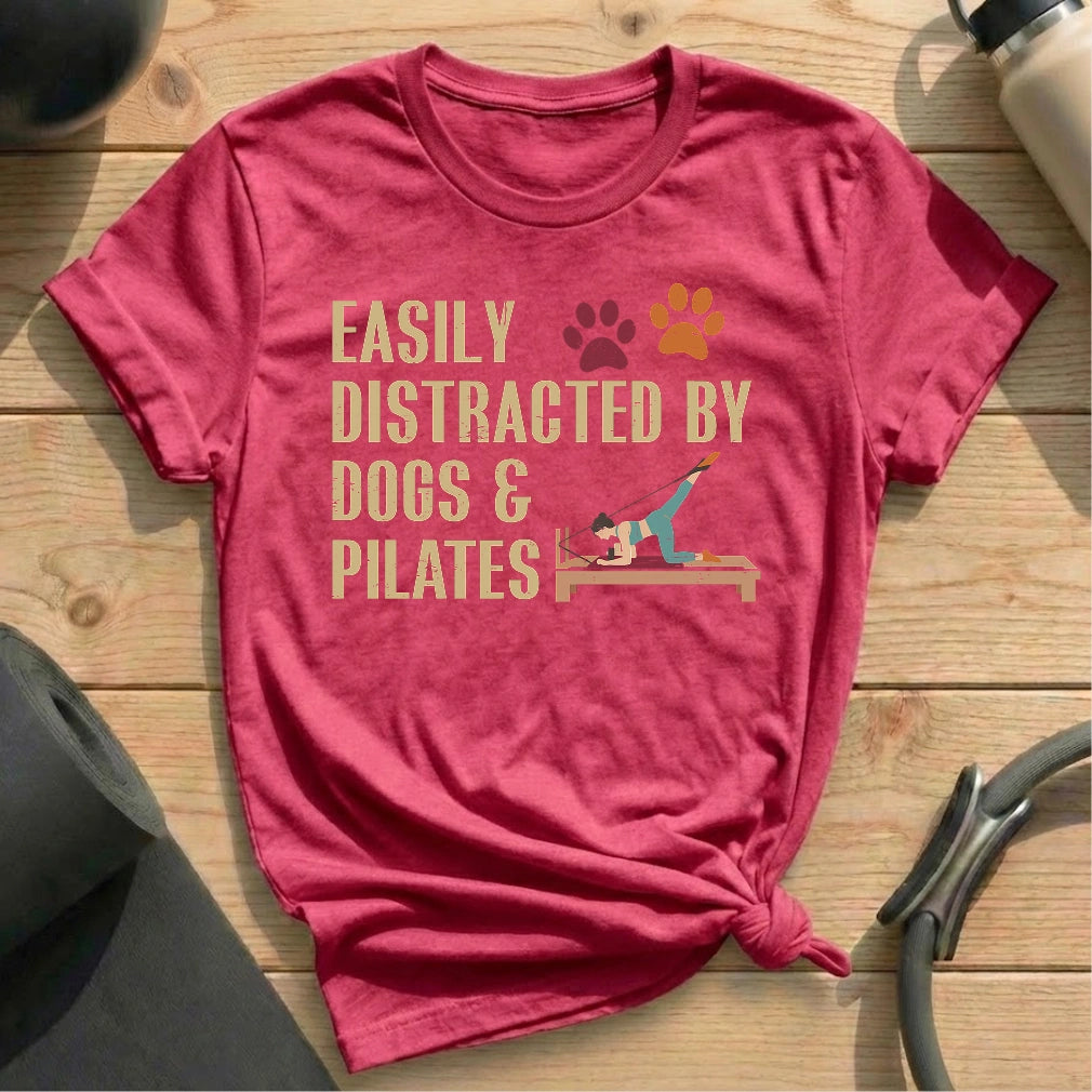 Easily Distracted By Dog And Pilates T-shirt