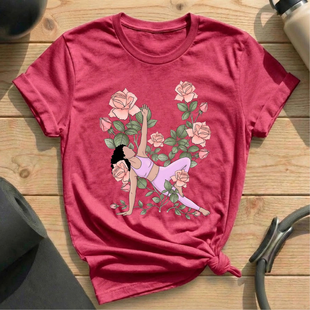 Flower Bend T-shirt - in MindCloth Pilates Tshirt Collection