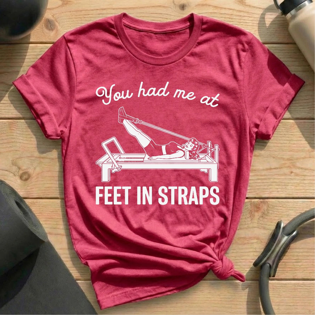 I Love Feet In Straps T-shirt - in MindCloth Pilates Tshirt Collection