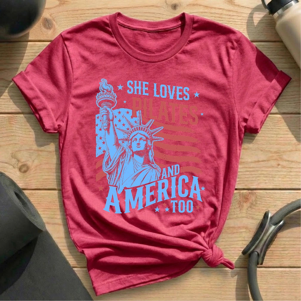 Love Pilates & America T-shirt