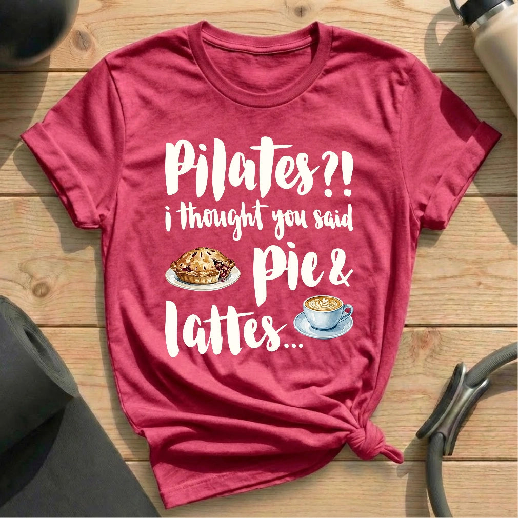 Pie And Lattes T-shirt - in MindCloth Pilates Tshirt Collection