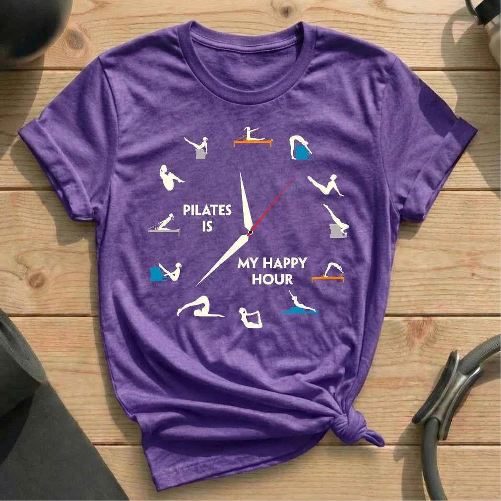 Pilates Happy Hour Clock T-shirt
