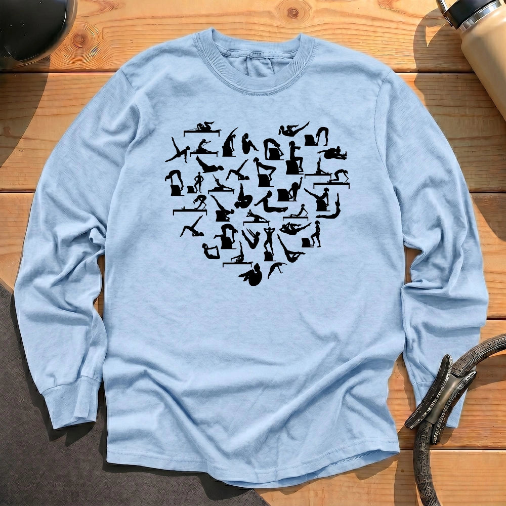 Pilates Poses Heart Long Sleeve T-shirt
