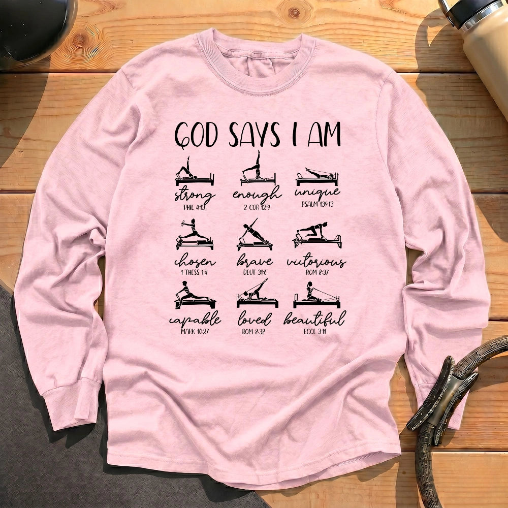 God Says Pilates Long Sleeve T-shirt