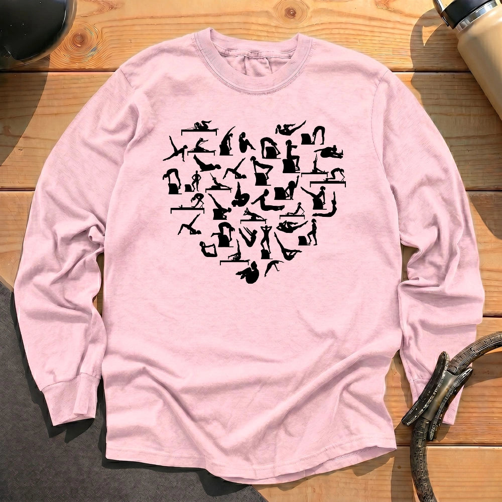 Pilates Poses Heart Long Sleeve T-shirt