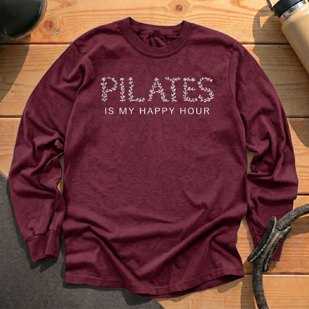 Pilates Is My Happy Hour Long Sleeve T-shirt