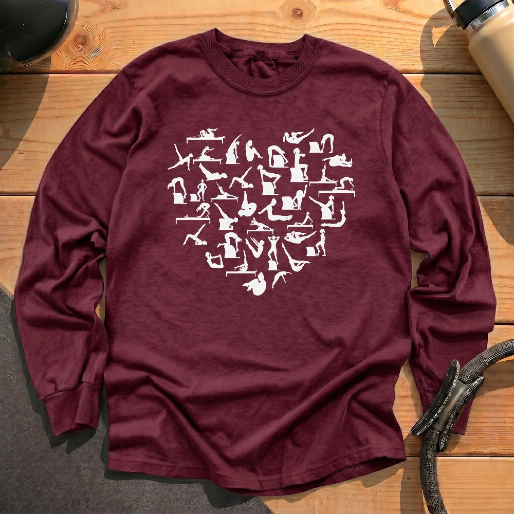 Pilates Poses Heart Long Sleeve T-shirt