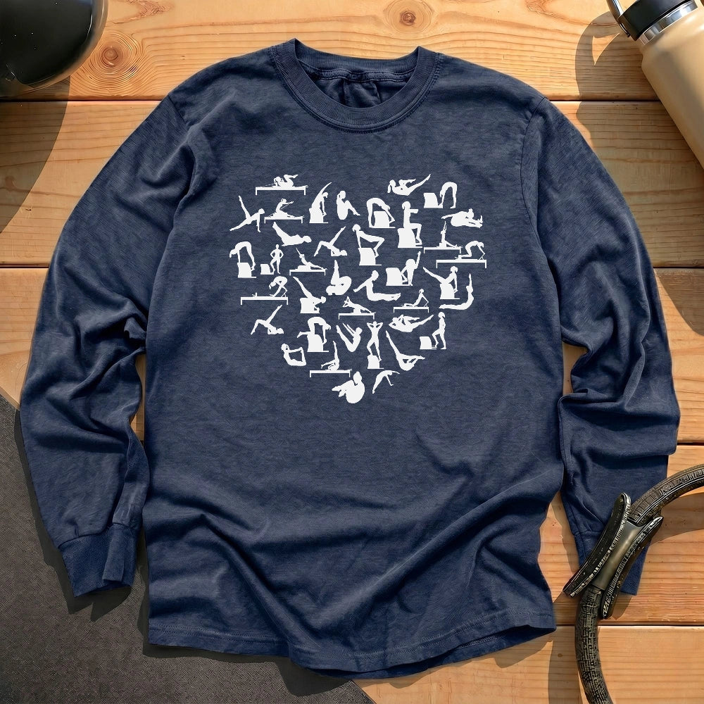 Pilates Poses Heart Long Sleeve T-shirt