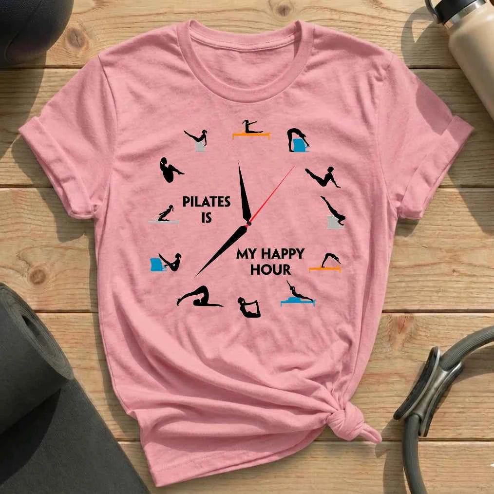 Pilates Happy Hour Clock T-shirt