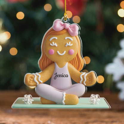 Gingerbread Yoga Acrylic Ornament