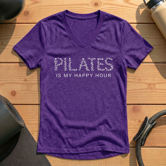 Pilates Is My Happy Hour Lady V-neck
