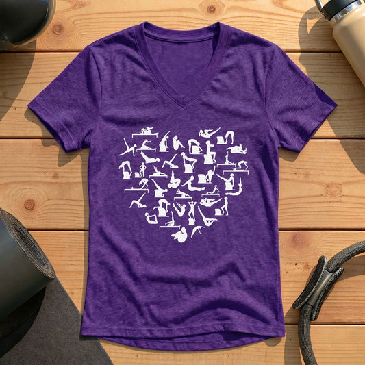 Pilates Poses Heart Lady V-neck