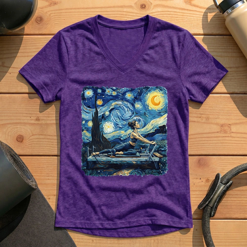 Starry Night Pilates Lady V-neck