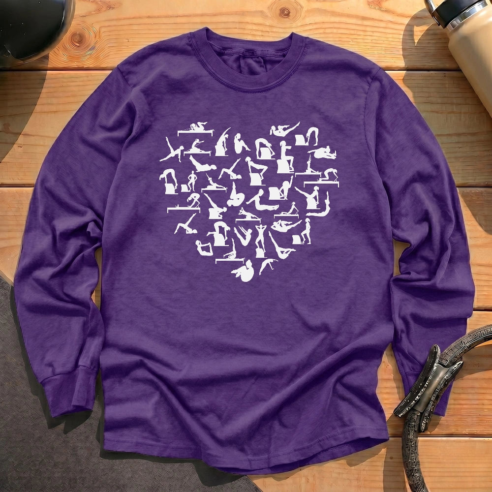 Pilates Poses Heart Long Sleeve T-shirt