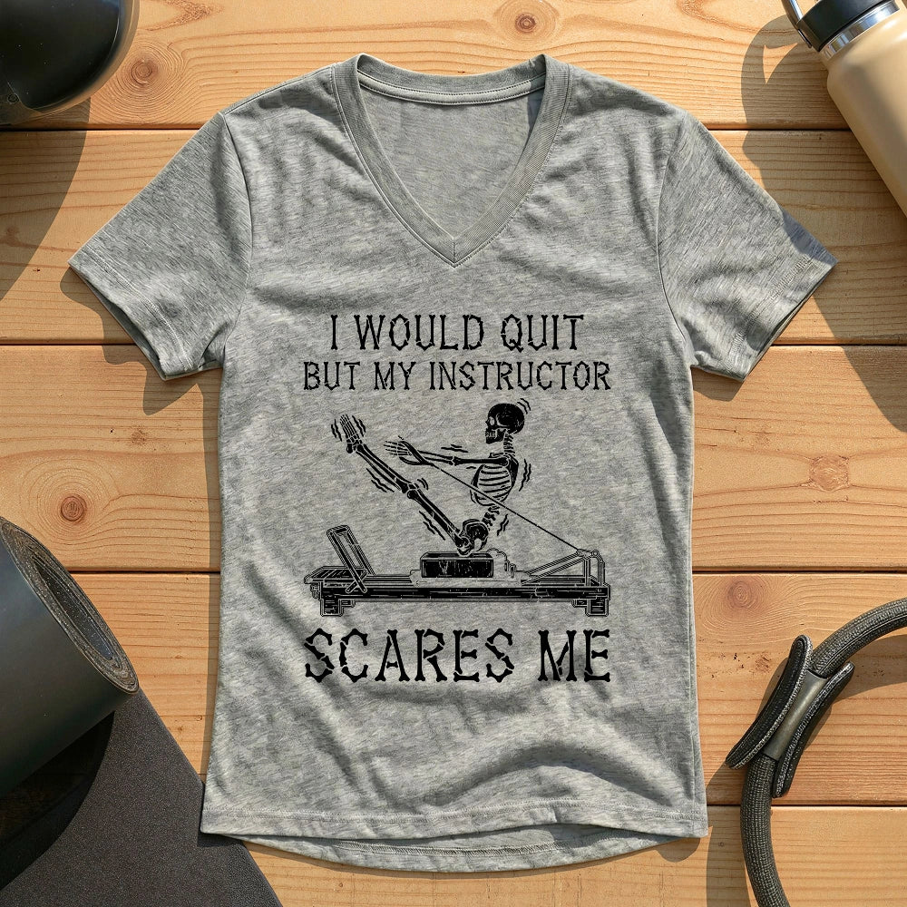 Instructor Scares Me Lady V-neck
