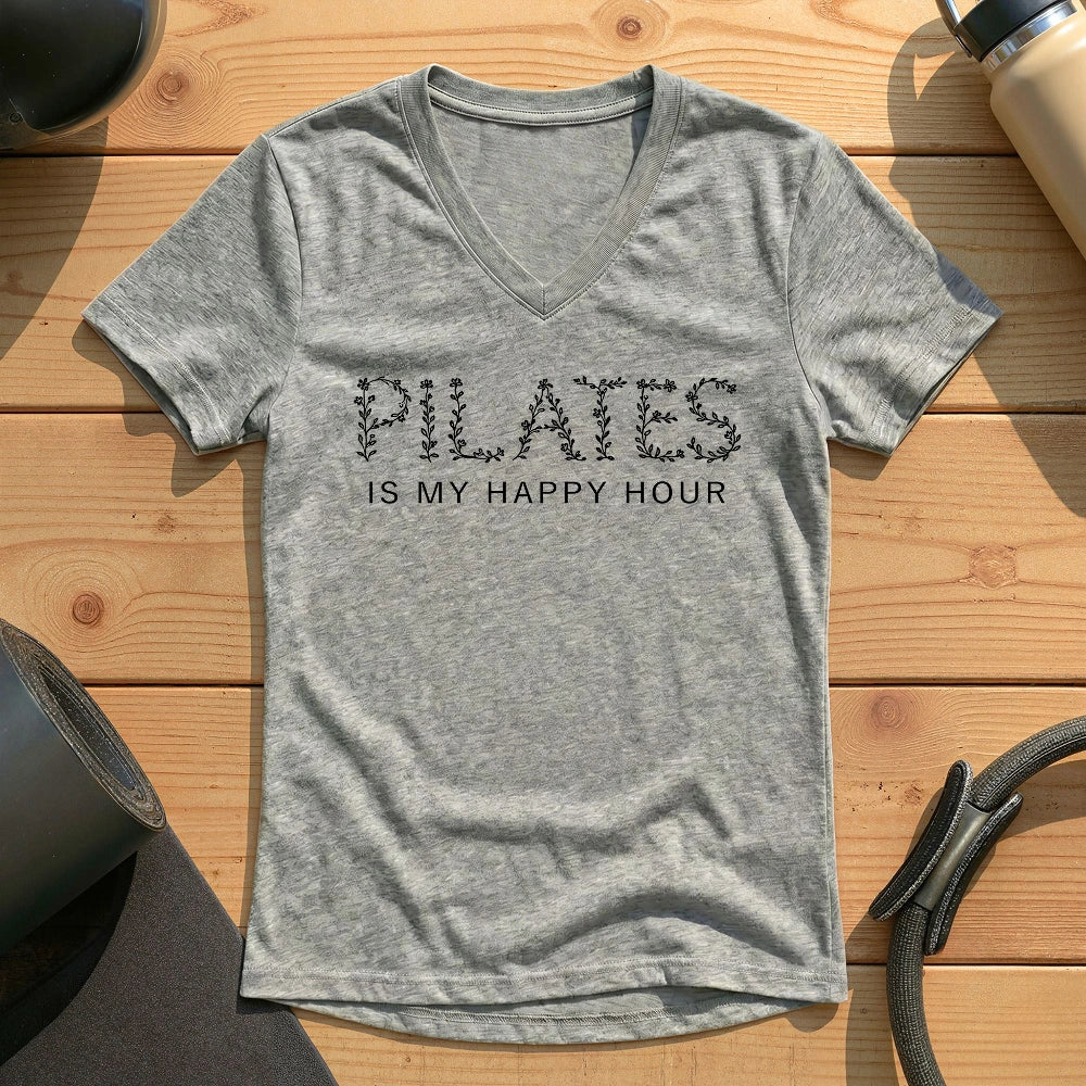Pilates Is My Happy Hour Lady V-neck