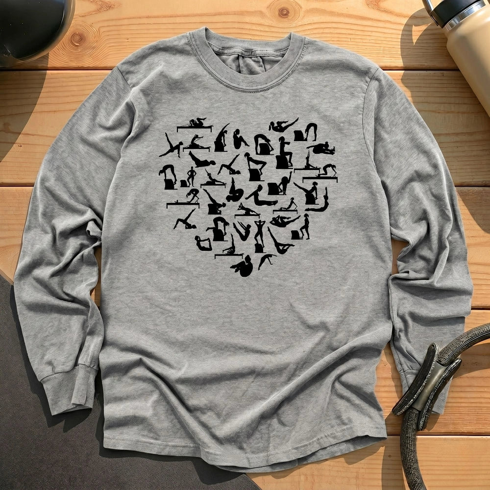 Pilates Poses Heart Long Sleeve T-shirt