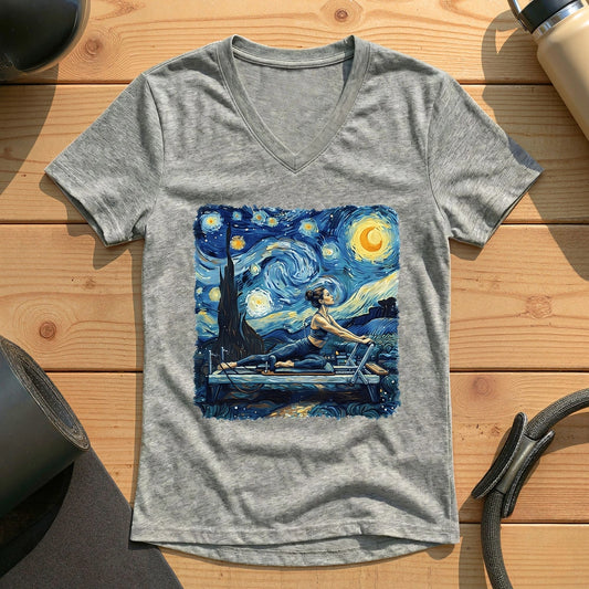 Starry Night Pilates Lady V-neck