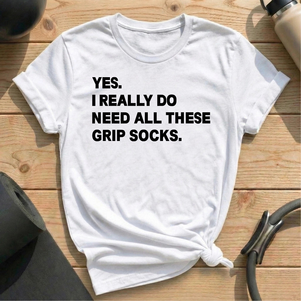 All These Grip Socks T-shirt - in MindCloth Pilates Tshirt Collection