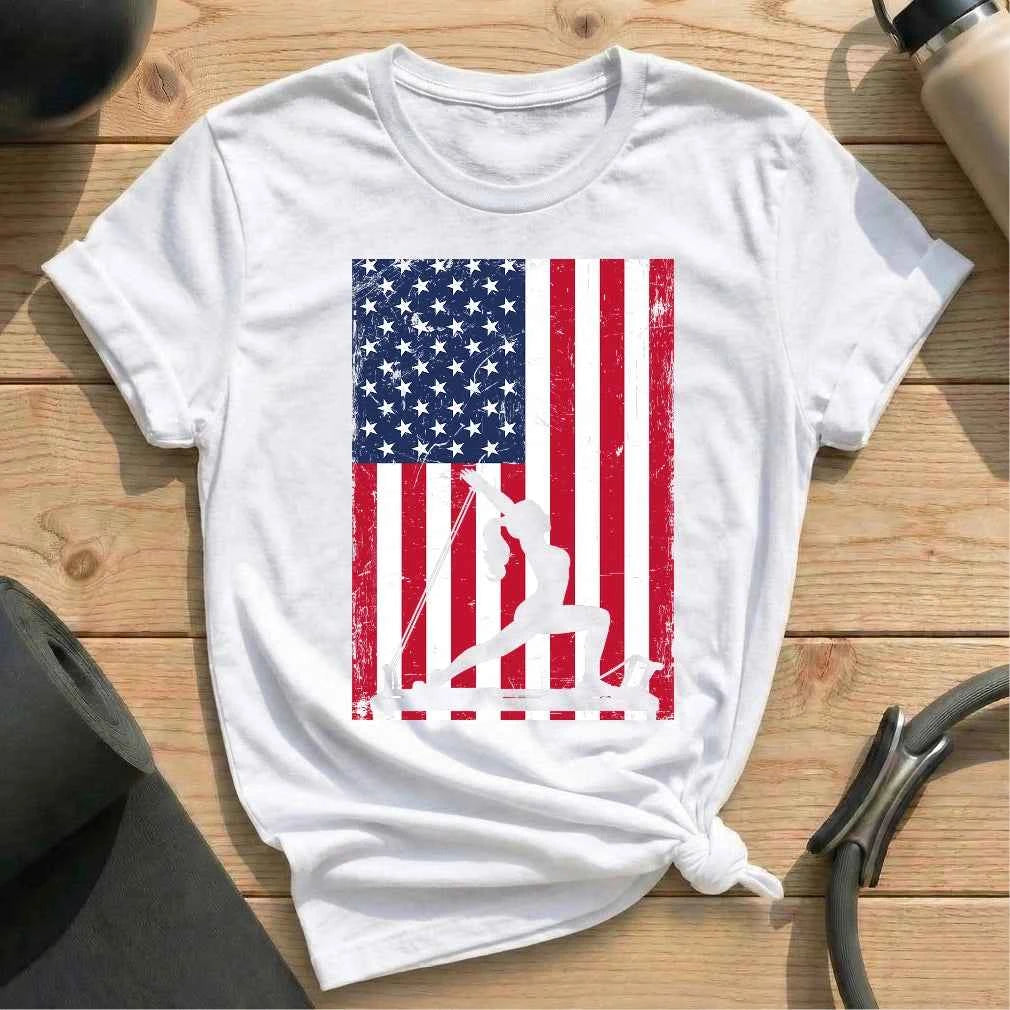 American Flag Pilates T-shirt
