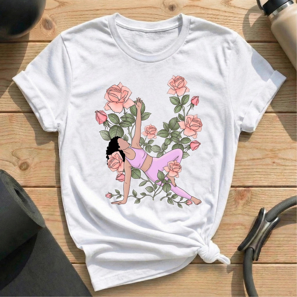 Flower Bend T-shirt - in MindCloth Pilates Tshirt Collection